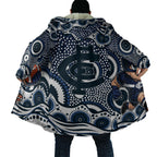 Carlton Blues Cloak Aboriginal Dot Pattern - Football Mascot Heritage Pride