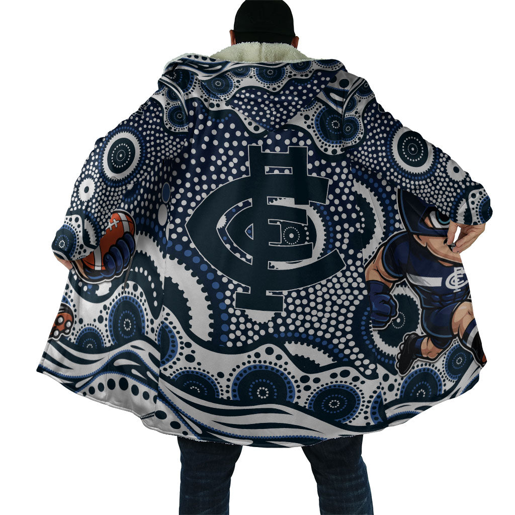 Carlton Blues Cloak Aboriginal Dot Pattern - Football Mascot Heritage Pride
