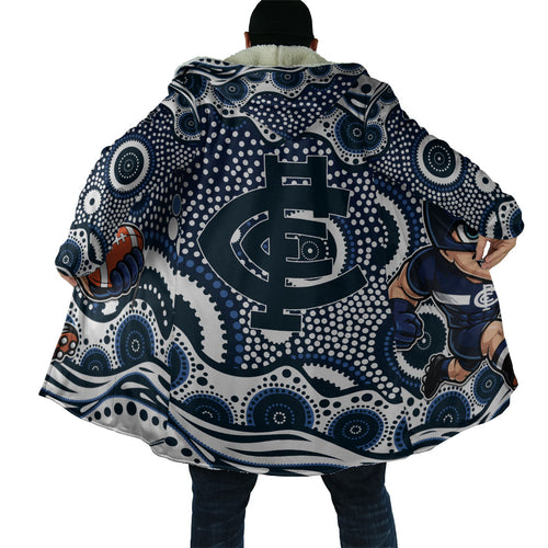 Carlton Blues Cloak Aboriginal Dot Pattern - Football Mascot Heritage Pride