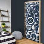 Carlton Blues Door Cover Aboriginal Dot Pattern - Football Mascot Heritage Pride