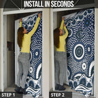Carlton Blues Door Cover Aboriginal Dot Pattern - Football Mascot Heritage Pride