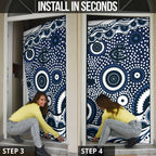 Carlton Blues Door Cover Aboriginal Dot Pattern - Football Mascot Heritage Pride