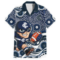 Carlton Blues Hawaiian Shirt Aboriginal Dot Pattern - Football Mascot Heritage Pride