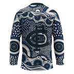 Carlton Blues Hockey Jersey Aboriginal Dot Pattern - Football Mascot Heritage Pride