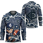 Carlton Blues Hockey Jersey Aboriginal Dot Pattern - Football Mascot Heritage Pride