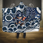Carlton Blues Hooded Blanket Aboriginal Dot Pattern - Football Mascot Heritage Pride