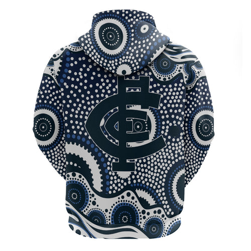Carlton Blues Hoodie Aboriginal Dot Pattern - Football Mascot Heritage Pride