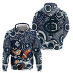 Carlton Blues Hoodie Aboriginal Dot Pattern - Football Mascot Heritage Pride