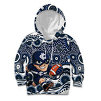 Carlton Blues Kid Hoodie Aboriginal Dot Pattern - Football Mascot Heritage Pride