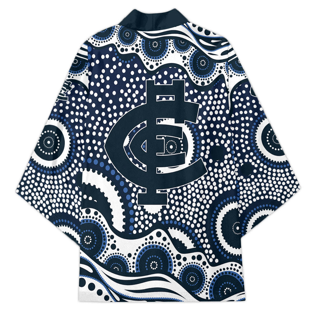 Carlton Blues Kimono Aboriginal Dot Pattern - Football Mascot Heritage Pride