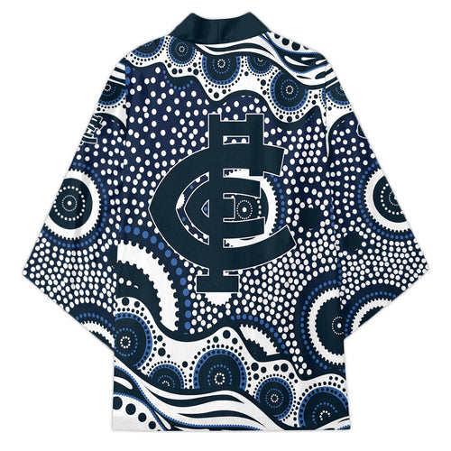 Carlton Blues Kimono Aboriginal Dot Pattern - Football Mascot Heritage Pride