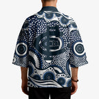Carlton Blues Kimono Aboriginal Dot Pattern - Football Mascot Heritage Pride