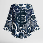 Carlton Blues Kimono Sleeve Blouse Aboriginal Dot Pattern - Football Mascot Heritage Pride