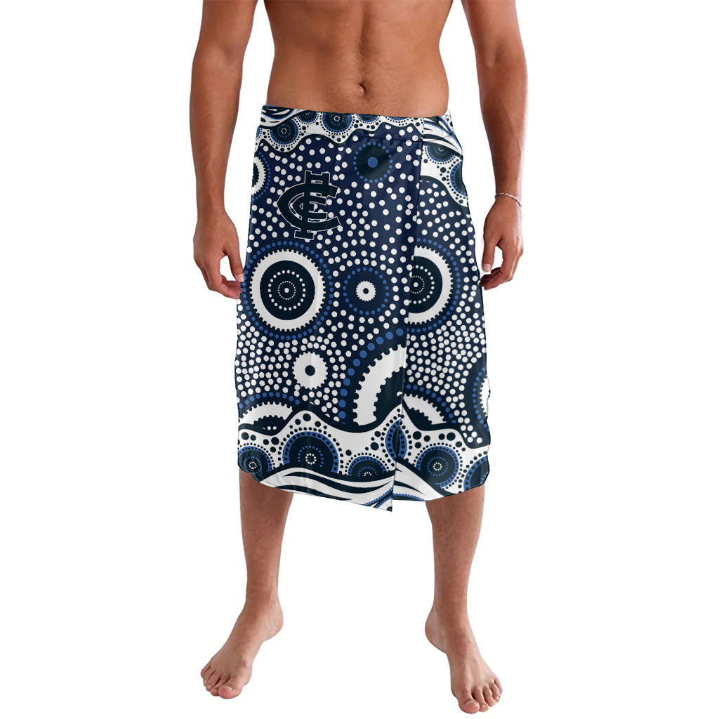 Carlton Blues Lavalava Aboriginal Dot Pattern - Football Mascot Heritage Pride