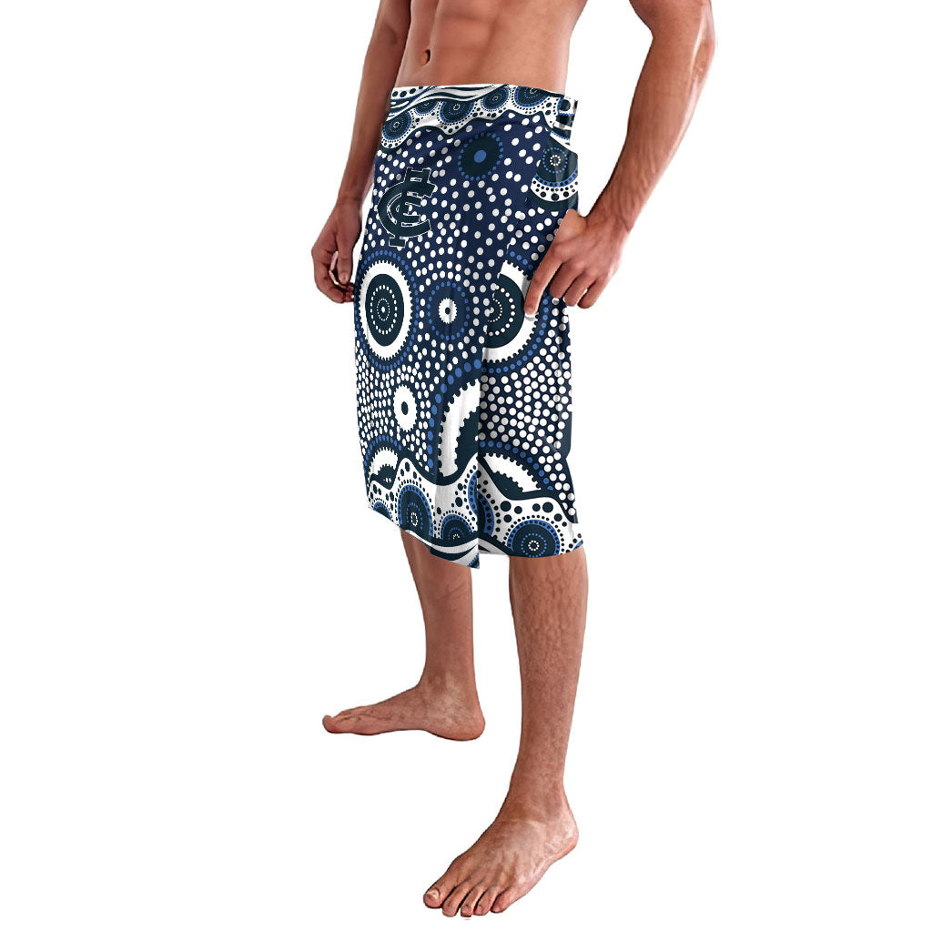 Carlton Blues Lavalava Aboriginal Dot Pattern - Football Mascot Heritage Pride