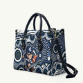 Carlton Blues Leather Bag Aboriginal Dot Pattern - Football Mascot Heritage Pride