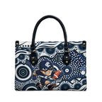 Carlton Blues Leather Bag Aboriginal Dot Pattern - Football Mascot Heritage Pride