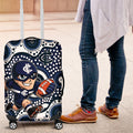 Carlton Blues Luggage Cover Aboriginal Dot Pattern - Football Mascot Heritage Pride