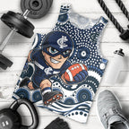 Carlton Blues Men Tank Top Aboriginal Dot Pattern - Football Mascot Heritage Pride