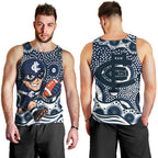 Carlton Blues Men Tank Top Aboriginal Dot Pattern - Football Mascot Heritage Pride