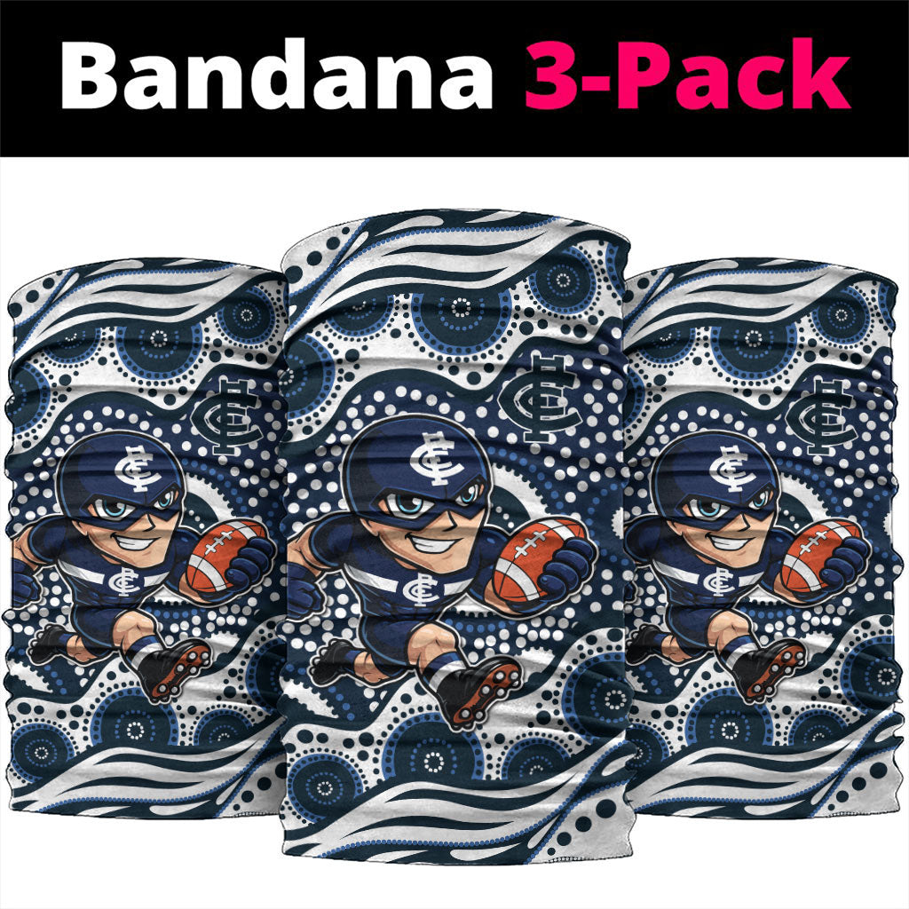 Carlton Blues Neck Gaiter Aboriginal Dot Pattern - Football Mascot Heritage Pride