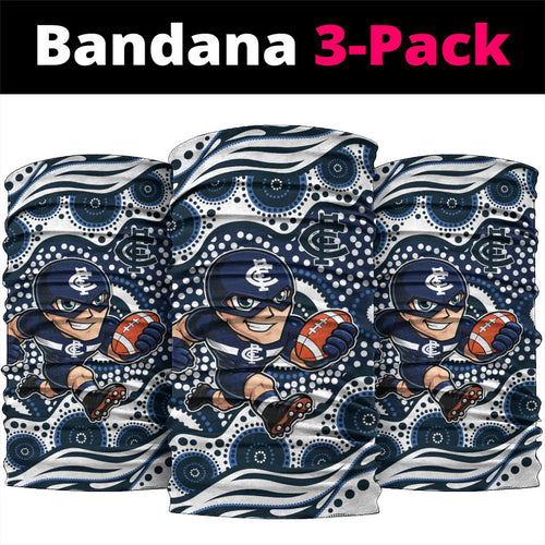 Carlton Blues Neck Gaiter Aboriginal Dot Pattern - Football Mascot Heritage Pride