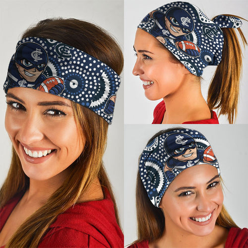 Carlton Blues Neck Gaiter Aboriginal Dot Pattern - Football Mascot Heritage Pride