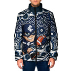 Carlton Blues Padded Jacket Aboriginal Dot Pattern - Football Mascot Heritage Pride
