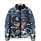 Carlton Blues Padded Jacket Aboriginal Dot Pattern - Football Mascot Heritage Pride