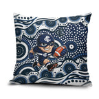 Carlton Blues Pillow Cover Aboriginal Dot Pattern - Football Mascot Heritage Pride
