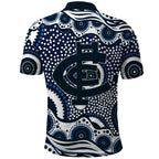Carlton Blues Polo Shirt Aboriginal Dot Pattern - Football Mascot Heritage Pride