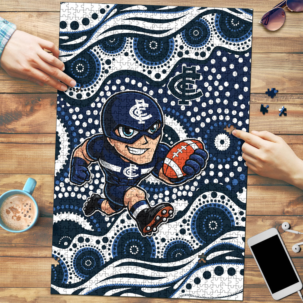 Carlton Blues Puzzle Aboriginal Dot Pattern - Football Mascot Heritage Pride