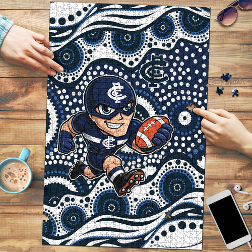 Carlton Blues Puzzle Aboriginal Dot Pattern - Football Mascot Heritage Pride