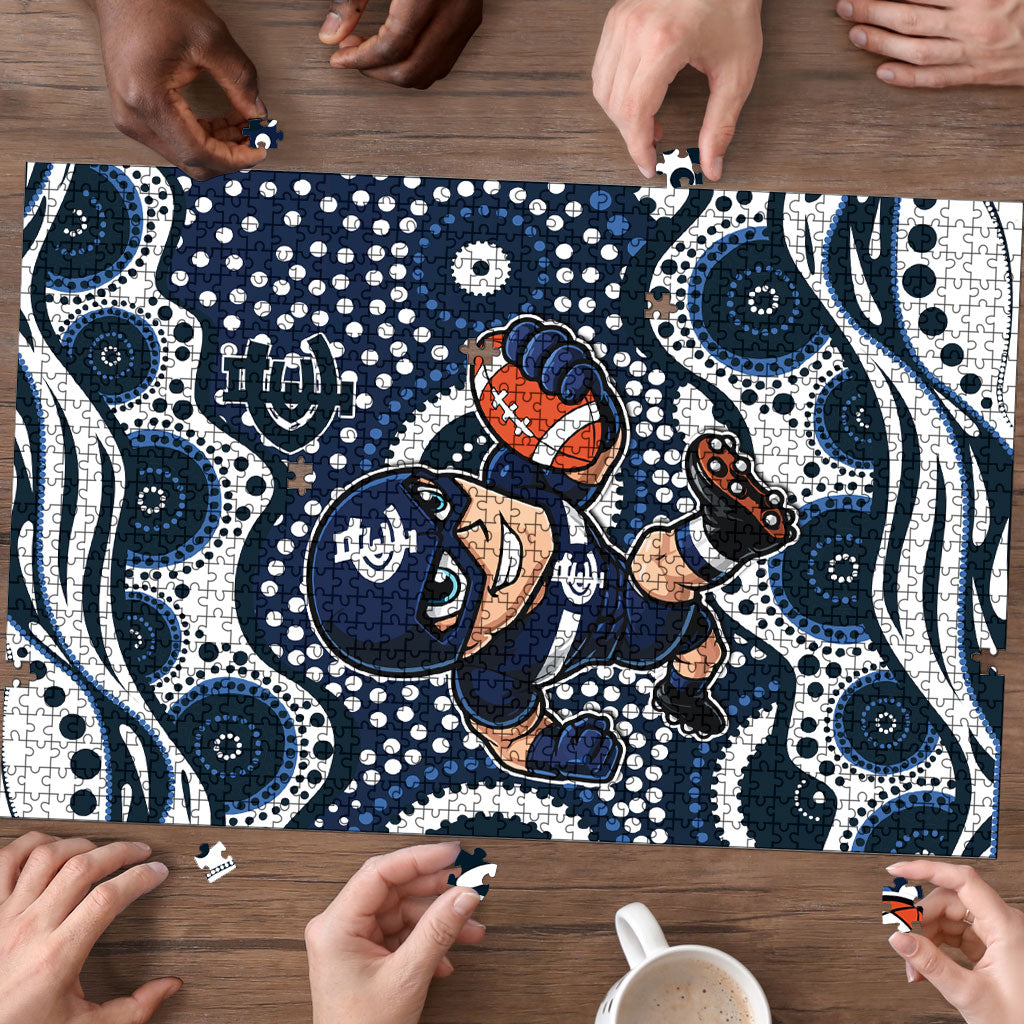 Carlton Blues Puzzle Aboriginal Dot Pattern - Football Mascot Heritage Pride