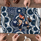 Carlton Blues Puzzle Aboriginal Dot Pattern - Football Mascot Heritage Pride
