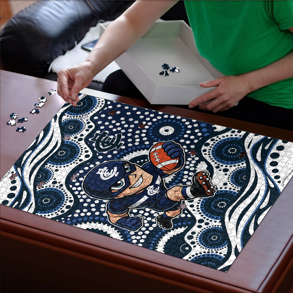 Carlton Blues Puzzle Aboriginal Dot Pattern - Football Mascot Heritage Pride