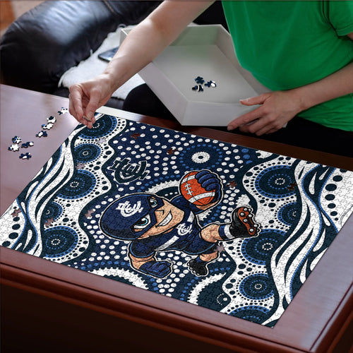 Carlton Blues Puzzle Aboriginal Dot Pattern - Football Mascot Heritage Pride