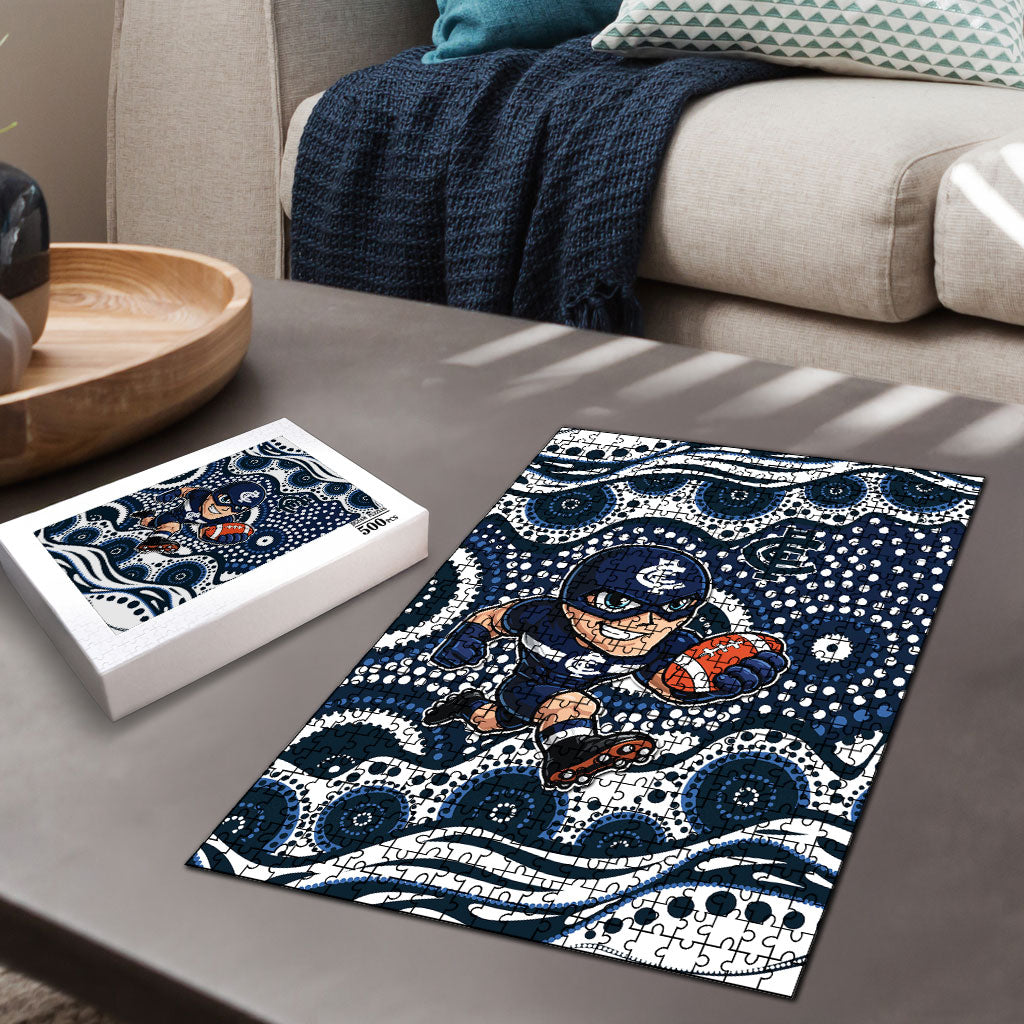 Carlton Blues Puzzle Aboriginal Dot Pattern - Football Mascot Heritage Pride