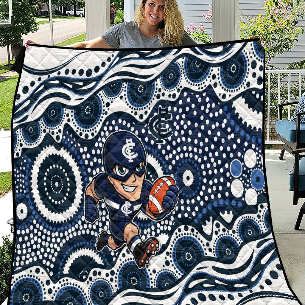Carlton Blues Quilt Aboriginal Dot Pattern - Football Mascot Heritage Pride