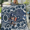 Carlton Blues Quilt Aboriginal Dot Pattern - Football Mascot Heritage Pride