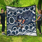 Carlton Blues Quilt Aboriginal Dot Pattern - Football Mascot Heritage Pride