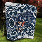 Carlton Blues Quilt Aboriginal Dot Pattern - Football Mascot Heritage Pride