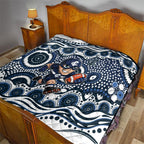 Carlton Blues Quilt Aboriginal Dot Pattern - Football Mascot Heritage Pride