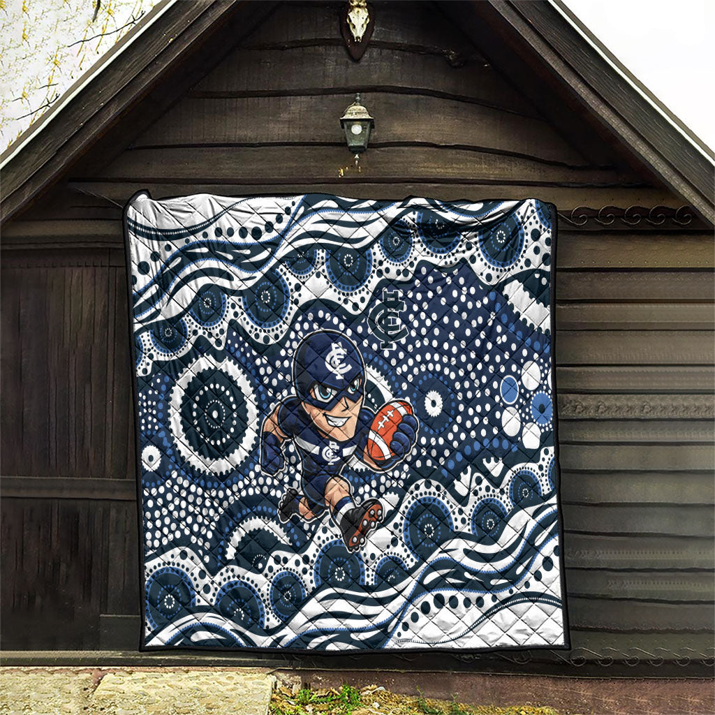 Carlton Blues Quilt Aboriginal Dot Pattern - Football Mascot Heritage Pride