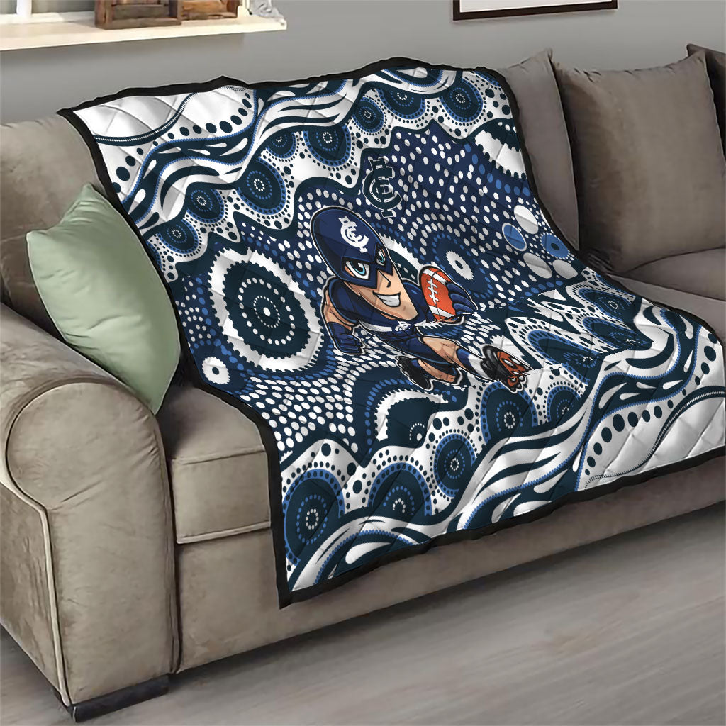 Carlton Blues Quilt Aboriginal Dot Pattern - Football Mascot Heritage Pride