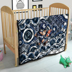 Carlton Blues Quilt Aboriginal Dot Pattern - Football Mascot Heritage Pride