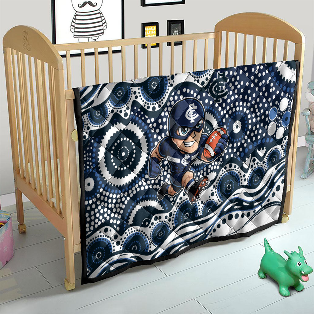 Carlton Blues Quilt Aboriginal Dot Pattern - Football Mascot Heritage Pride