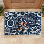 Carlton Blues Rubber Doormat Aboriginal Dot Pattern - Football Mascot Heritage Pride