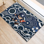 Carlton Blues Rubber Doormat Aboriginal Dot Pattern - Football Mascot Heritage Pride