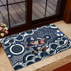 Carlton Blues Rubber Doormat Aboriginal Dot Pattern - Football Mascot Heritage Pride